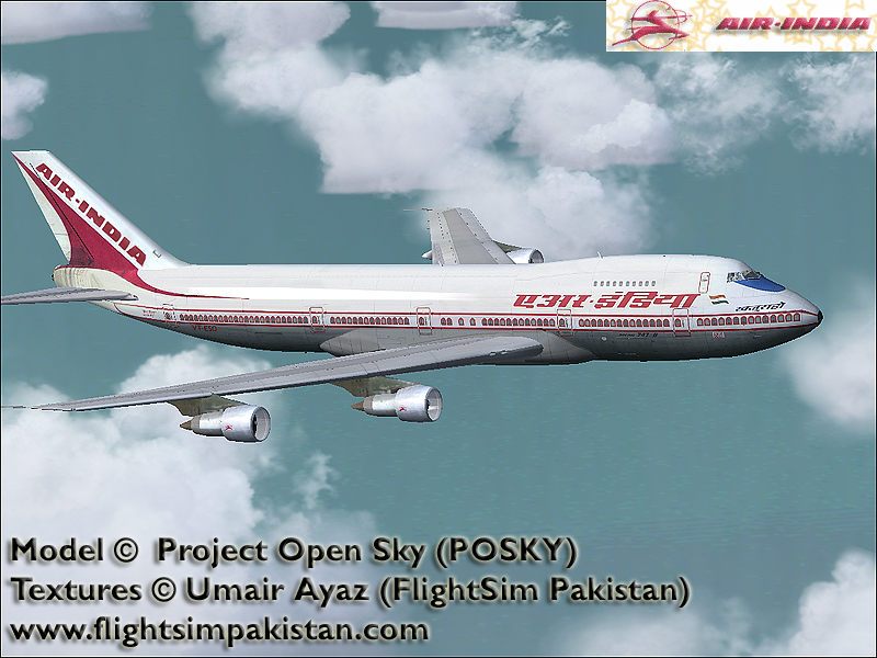 Fs2004 Air India Boeing 747-200 Registration: Vt-Eso.callsign:khajuraho.features Include:
