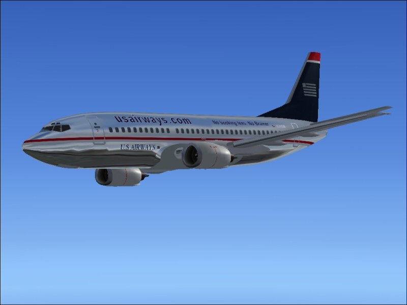 Fs04 / Fs02 Ffx/Sga 737-300 N350Us Us Airways In Predominantly Bare Metal
