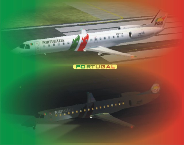 Fs2002 Embraer 145 Portugalia Airlines Portugal Metallic Coulours With Full Moving Parts A