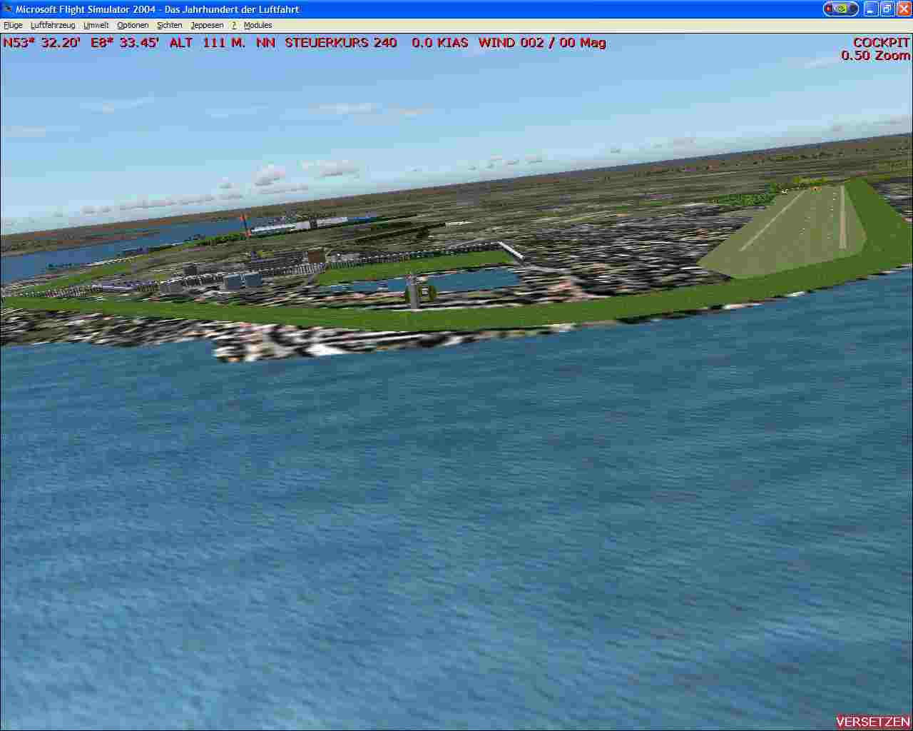 Fs2004 Scenery With The Airfield Nordenham Blexen (Fictional Id Edww) At The West Bank Of