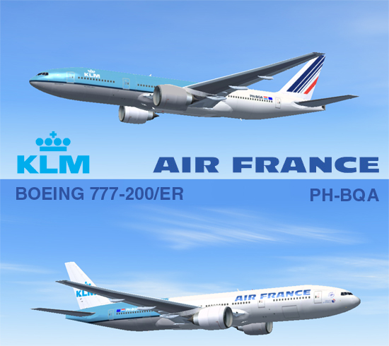 Fs2004 Meljet Boeing 777-200/Er In A Fictional Repaint Of Klm / Air France