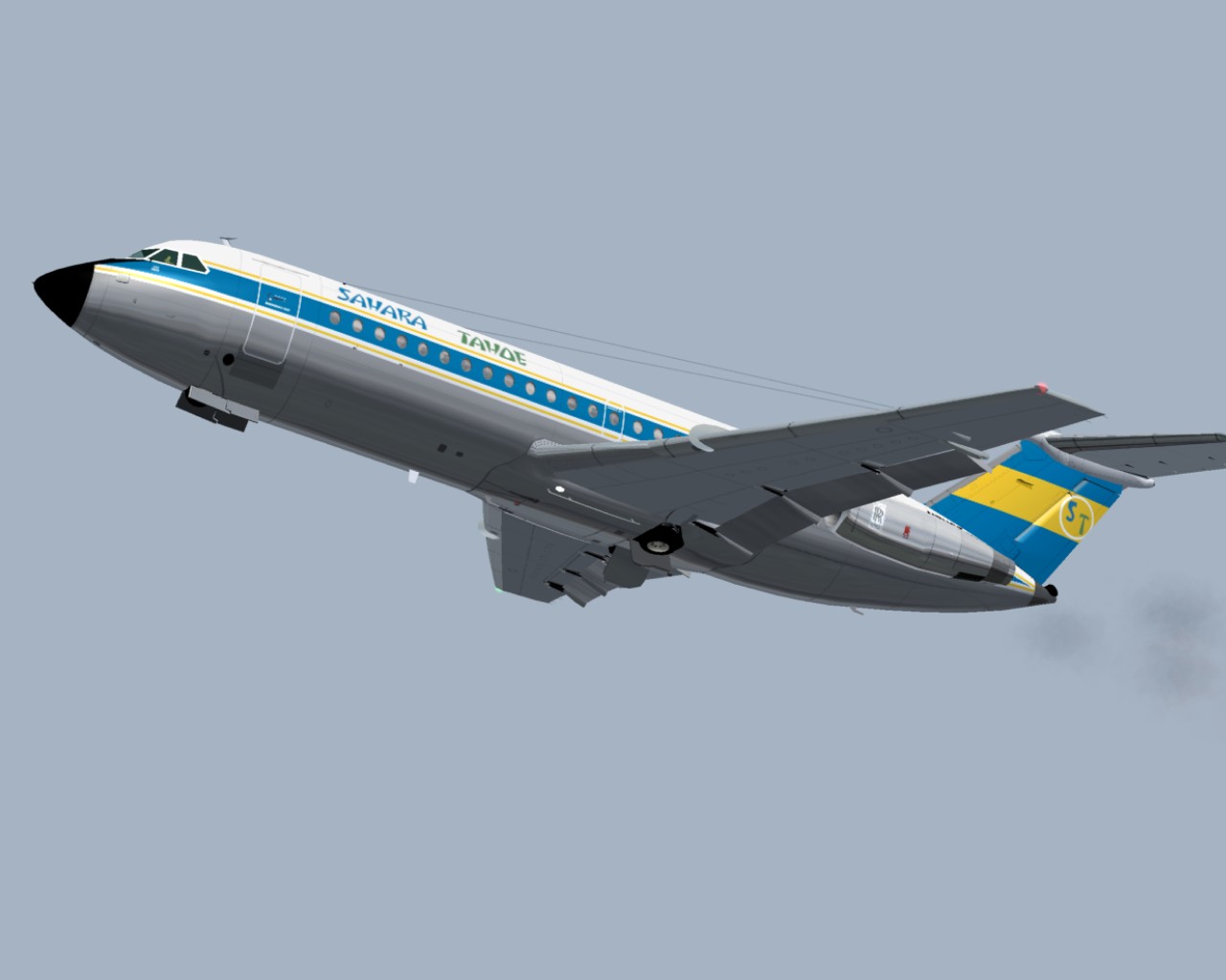 Fs2004 Bac One-Eleven 401 Sahara Tahoe This Aircraft Was Operated By Jet Travel On Behalf