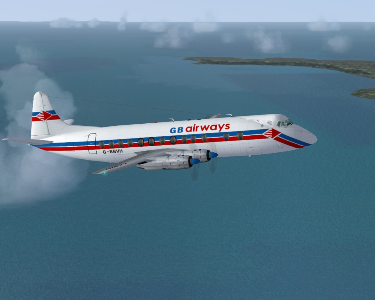 Fs2004 Viscount 807 Gb Airways 1988 Operated For Many Years By Gibraltar Airways, Later Re