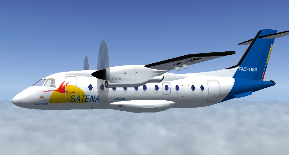 Dornier Do-328 Satena Colombia Fac-1163 For Flightsim Fs2004/Fs9 - Acof Original Model: Ro
