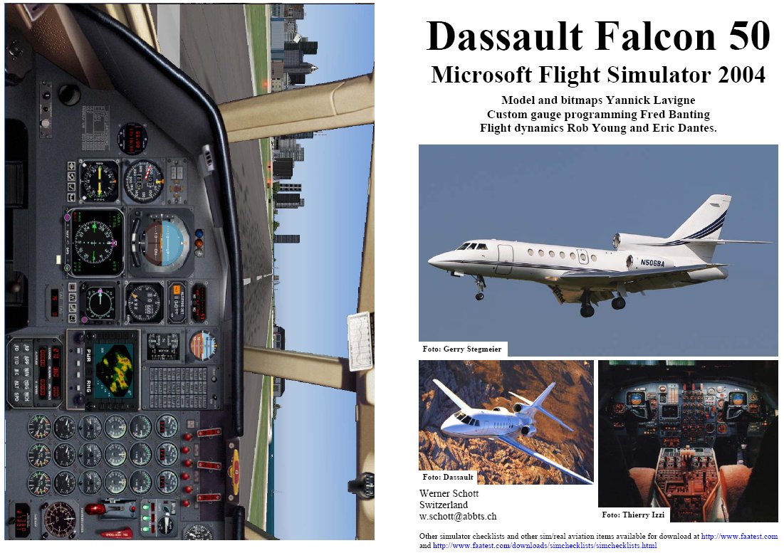 Fs2004 Manual/Checklist Falcon 50 Caea