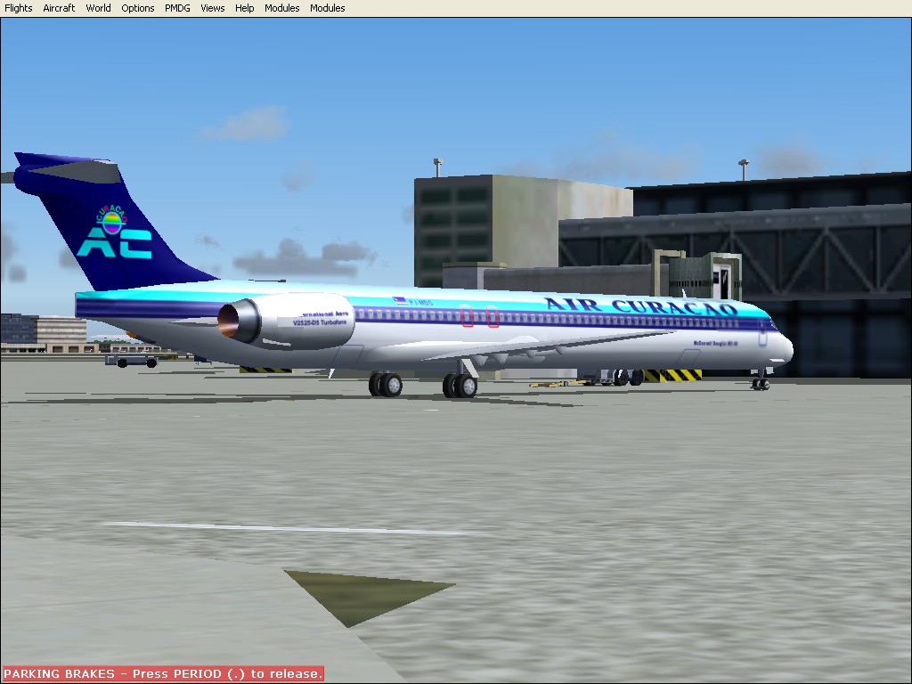 Fs2004 New Virtual Airline Air Curacao Md-90 With Its First New Color,Registration Pj-Mdg.