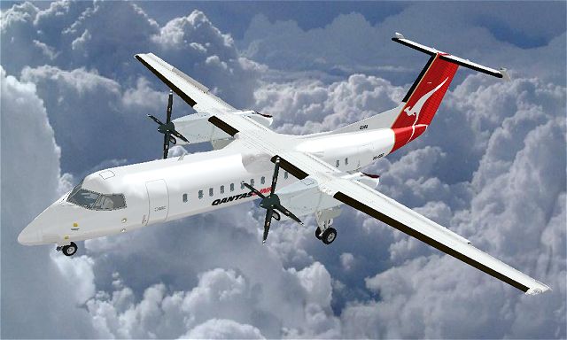Fs2004 - Qantas Textures Exclusively For Aircraft Mjc Dash 8 Q 300 Developer: Fsquality/Ma