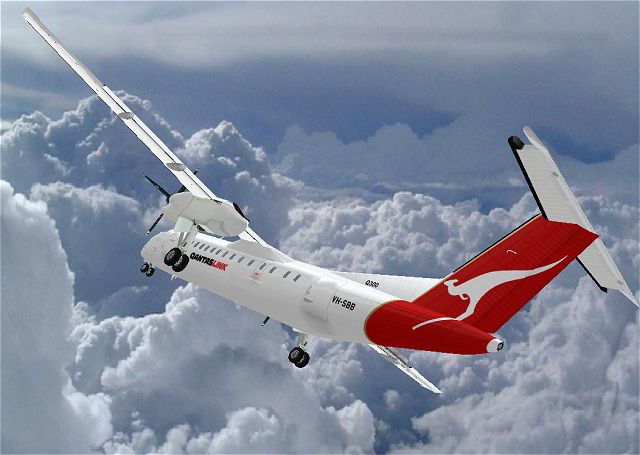 Fs2004 - Qantas Textures Exclusively For Aircraft Mjc Dash 8 Q 300 Developer: Fsquality/Ma
