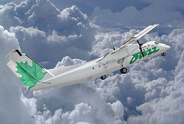 Fs2004 - Jazz Green - Air Canada Textures Exclusively For Aircraft Mjc Dash 8 Q 300 Develo