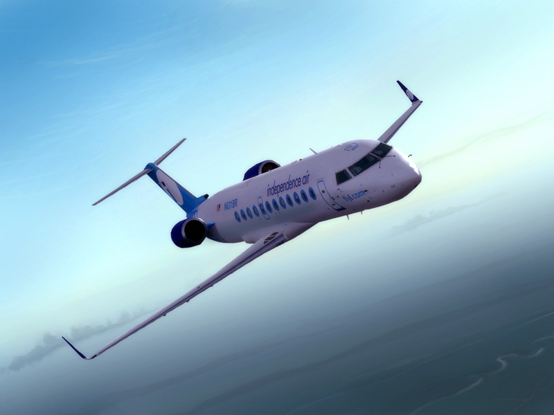 Fs2004 Independence Air Crj-200 Features Redone Wing Textures, Darkened Interior And Cockp