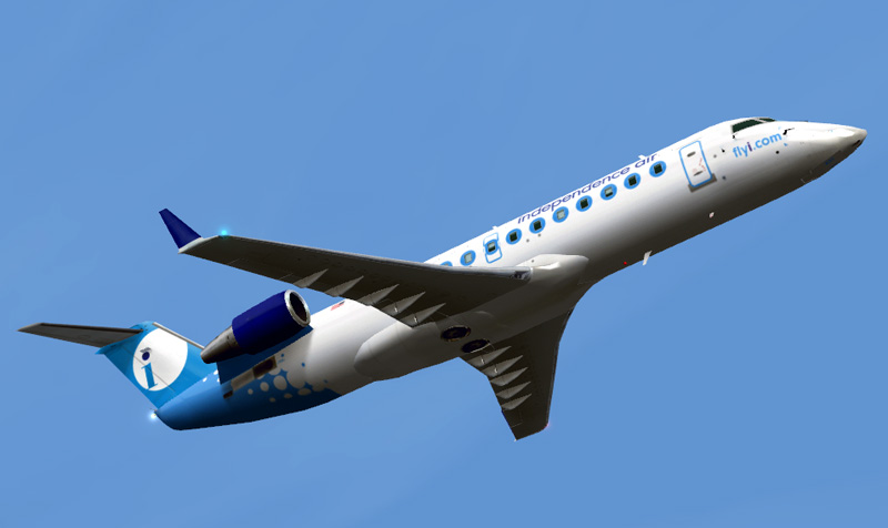 Fs2004 Independence Air Crj-200 Features Redone Wing Textures, Darkened Interior And Cockp