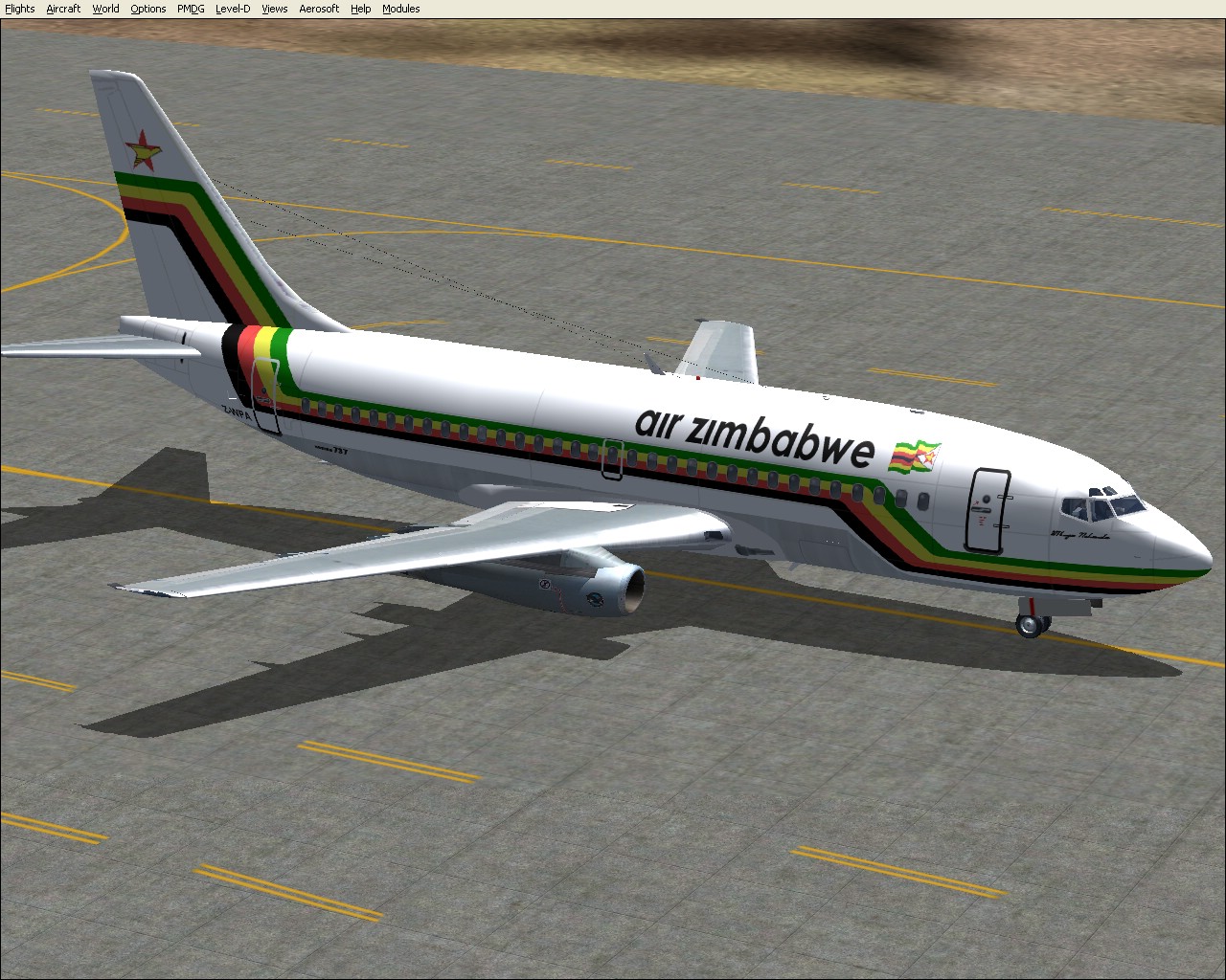 Fs2004 Ffx Boeing 737-200 Repainted In Air Zimbabwe Colours