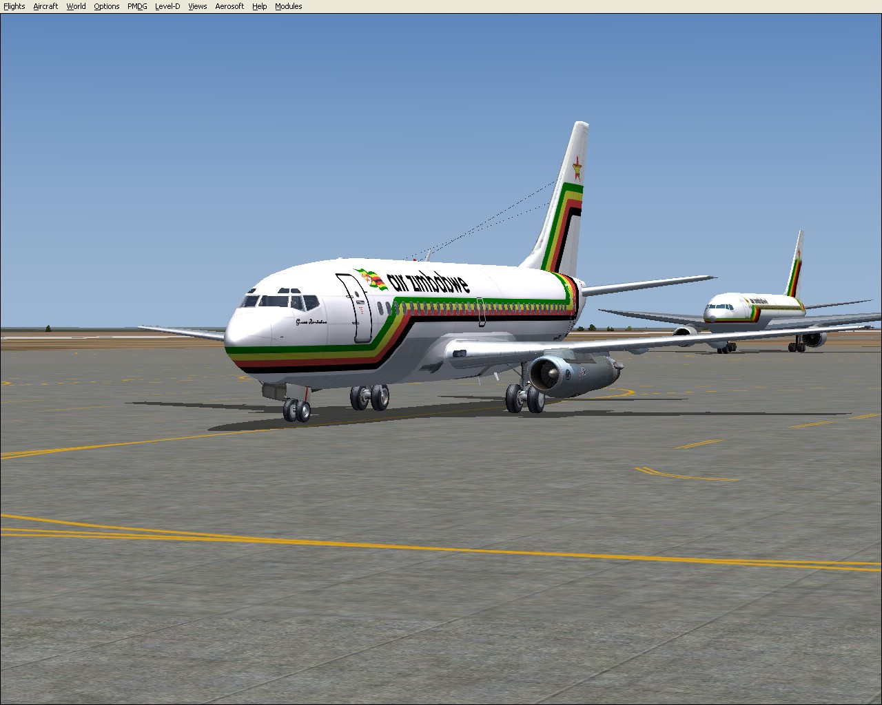 Fs2004 Ffx Boeing 737-200 Repainted In Air Zimbabwe Colours