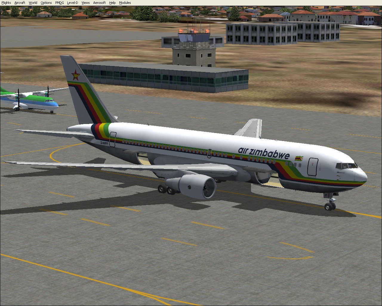 Fs2004 Project Opensky Boeing 767-200V4 Repainted In Air Zimbabwe Colours