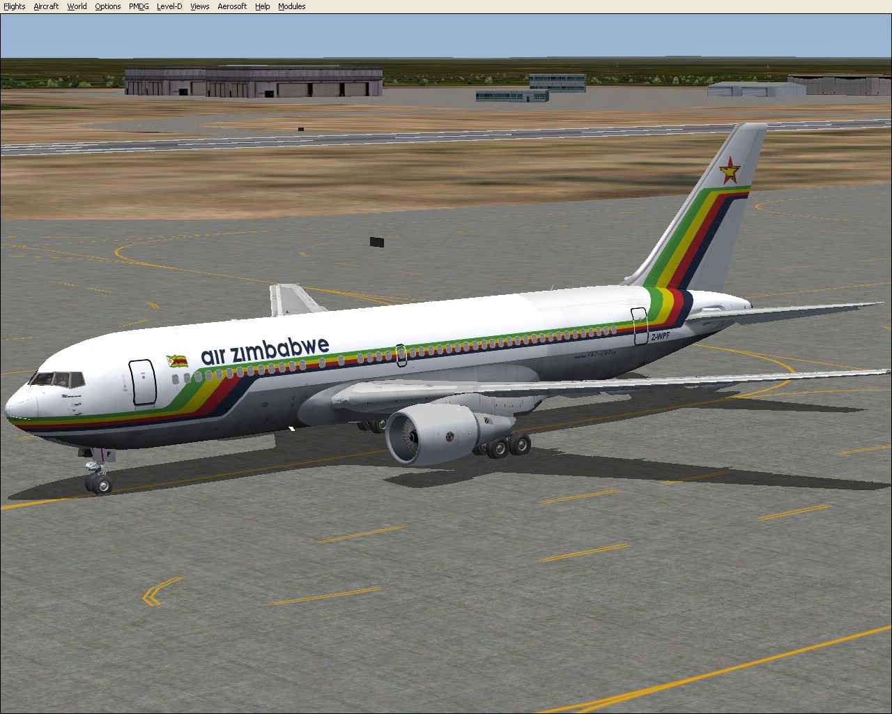 Fs2004 Project Opensky Boeing 767-200V4 Repainted In Air Zimbabwe Colours