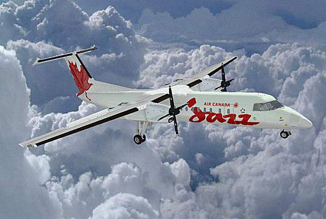 Fs2004 - Jazz Red - Air Canada Textures Exclusively For Aircraft Mjc Dash 8 Q 300 Develope