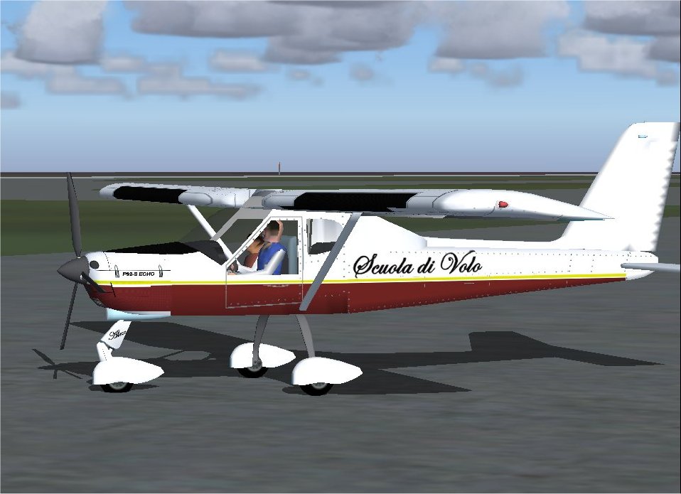 Tecnam P92 Echo Super For Fs2004 Super Are Two-Seater Side By Side, Single Strut Braced, H