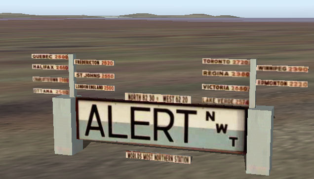 Fs-2004 Scenery - Alert Sign Alert, Nunavut (Cylt) Is The Northern-Most Permanent Settleme