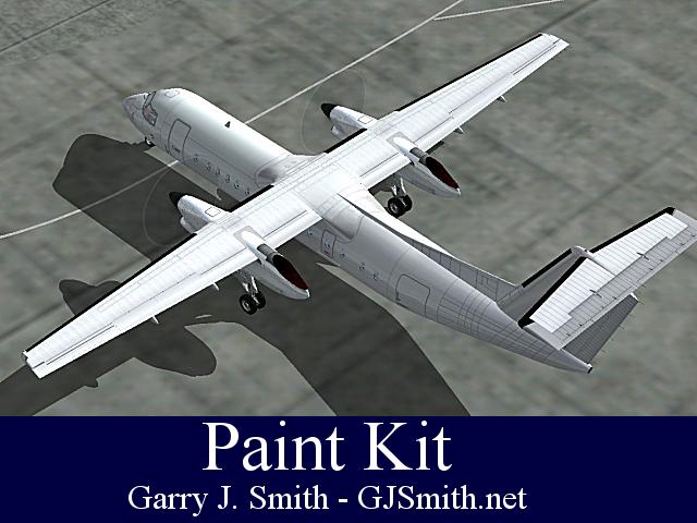 Fs2004 - Paint Kit By Gjsmith.net Textures Exclusively For Aircraft Mjc Dash 8 Q 300 Devel