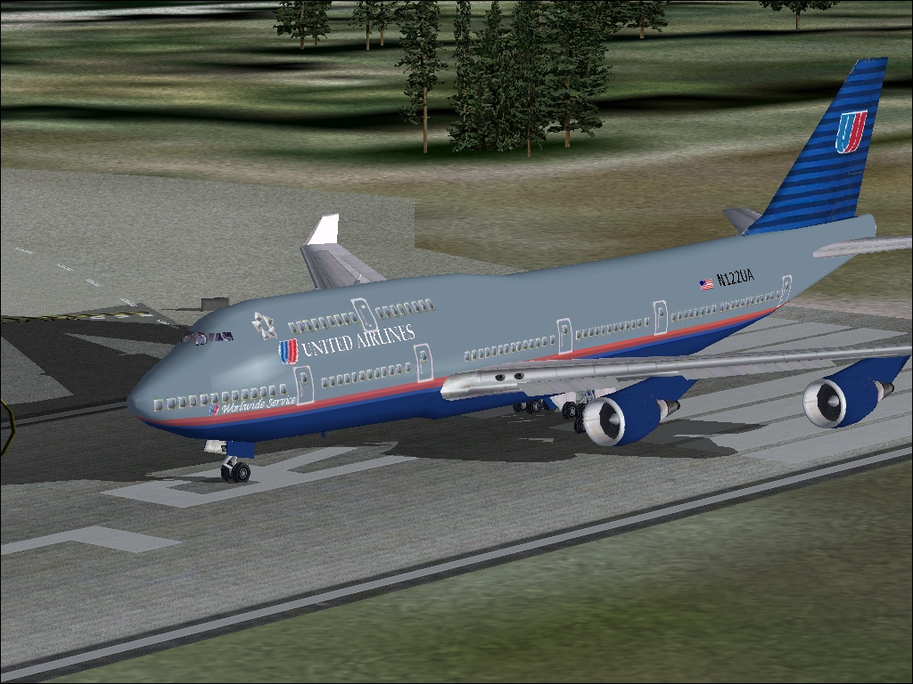 Unted Airlines B744 New And Old Clrs A Repaint Of The Msfs Default Fs2004 B747-400 In Unti — 1