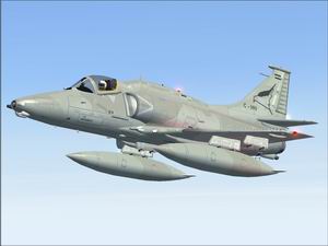 A-4Ar Fightinghawk For Fs2004.- New Texture.- Model: Kazunori Ito.- Sound New (A4Sndcjl.zi