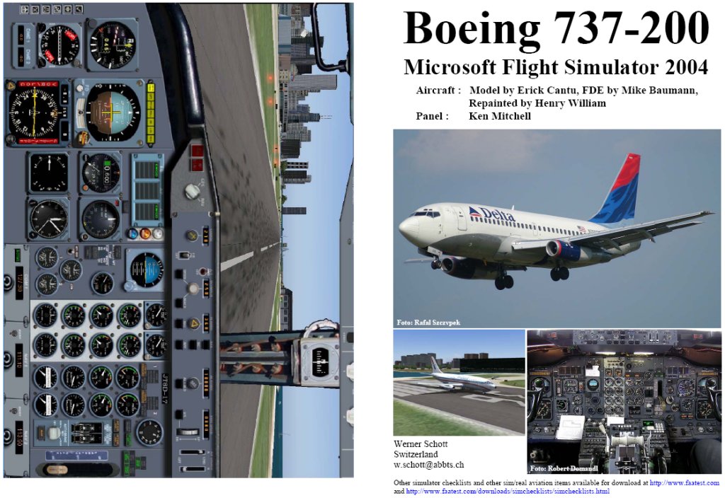 Fs2004 Manual/Checklist Boeing 737-200