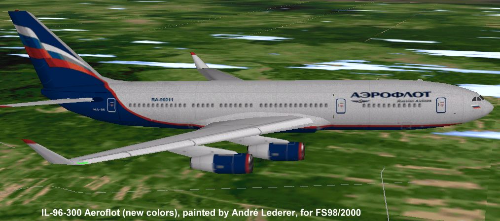 Flightsim Fs2004/Fs98/2000 Aircraft Il-96-300 Aeroflot Ilushin Il-96-300 Aeroflot Russian