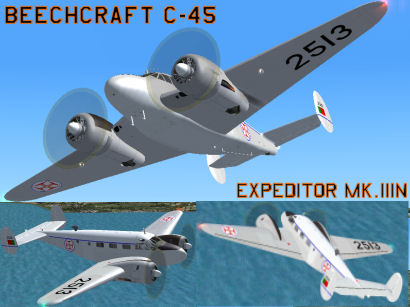 Fs2004 Beechcraft C-45 Expeditor Mk.iiin Portuguese Air Force This Aircraft Depicts The On