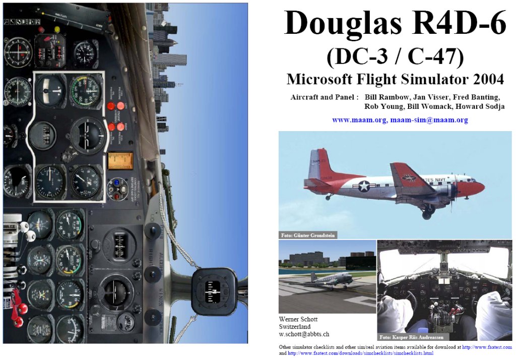 Fs2004 Manual/Checklist Douglas R4D-6 Nats