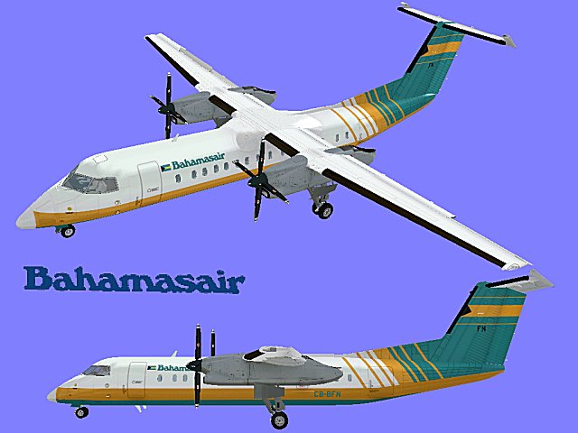 Fs2004 - Bahamasair-2 Textures Exclusively For Aircraft Mjc Dash 8 Q 300 Developer: Fsqual