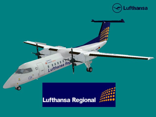 Fs2004 - Lufthansa Regional Textures Exclusively For Aircraft Mjc Dash 8 Q 300 Developer: