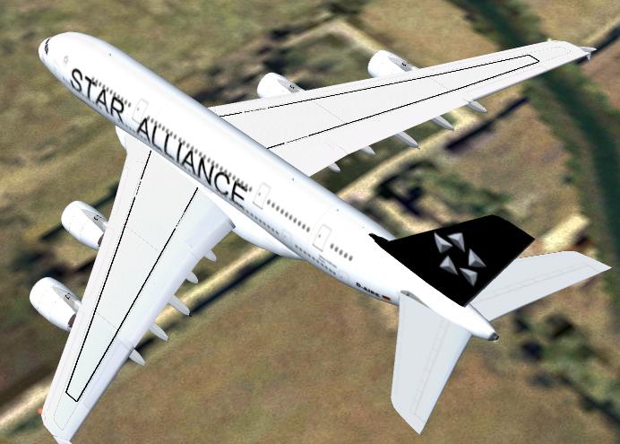 Flight Simulator 2004 Airbus A380-800 Lufthansa Star Alliance Livery High Quality Gmax Mod