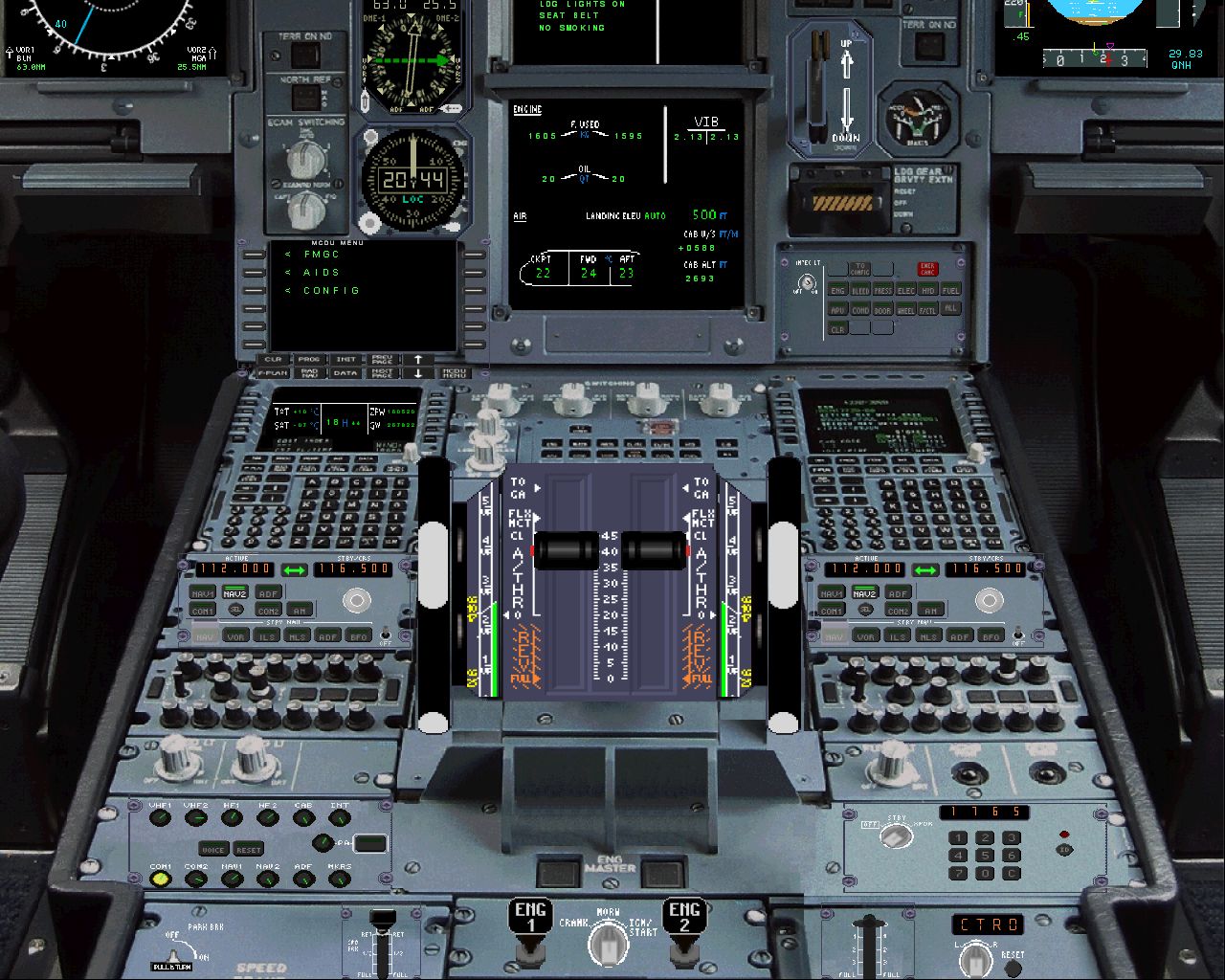 Fs2004 - Picturereal Panel Airbus A-330 With Full Internal Views And 2 Animated Wingviews