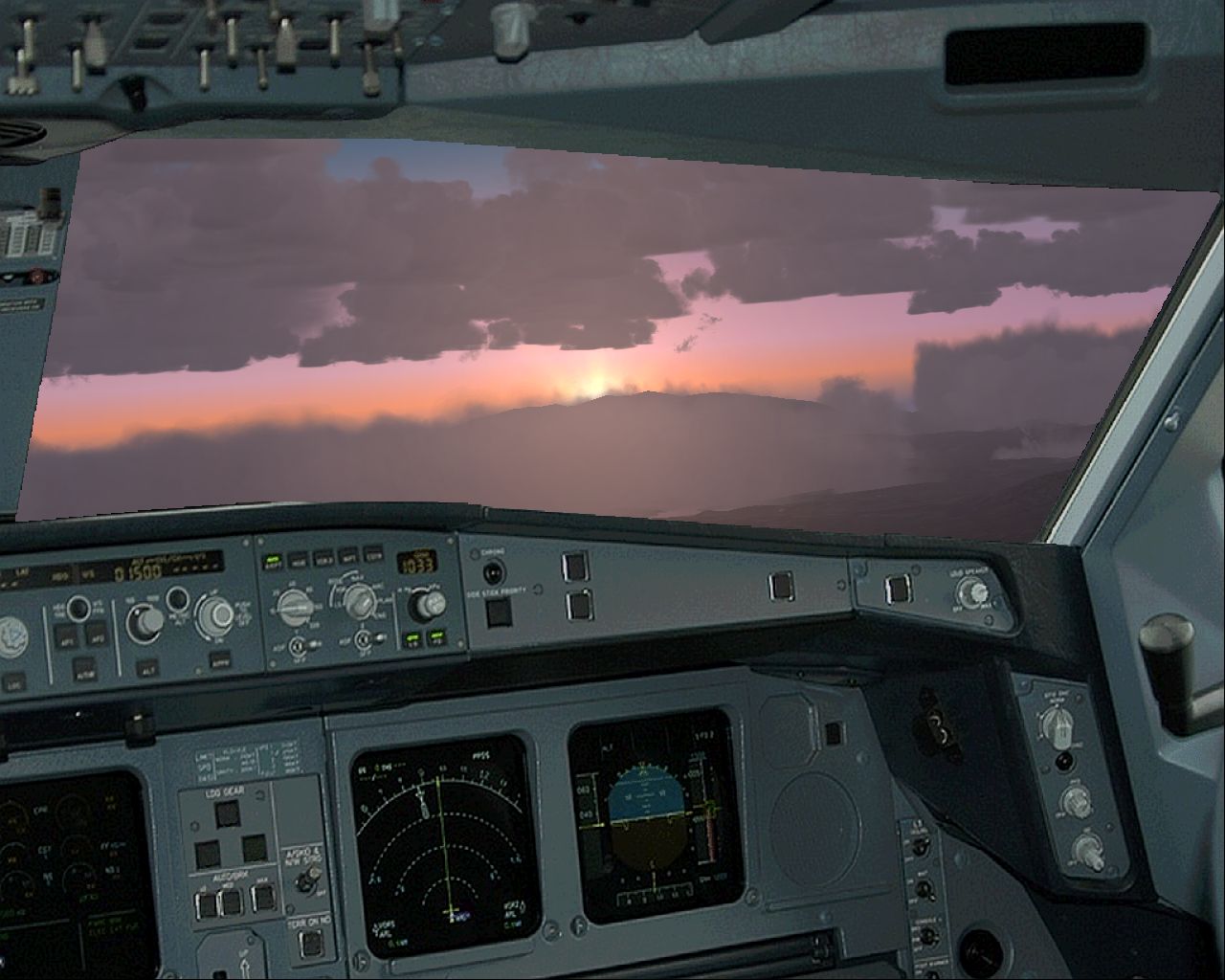 Fs2004 - Picturereal Panel Airbus A-330 With Full Internal Views And 2 Animated Wingviews