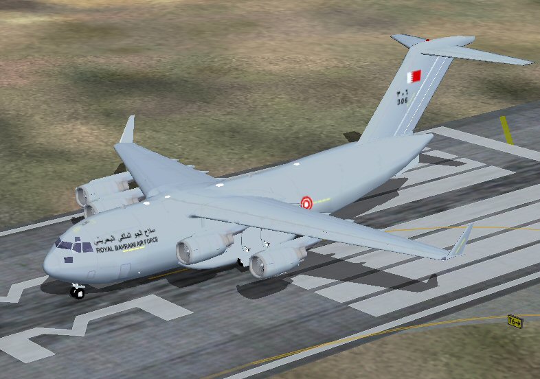 Fs2004 Royal Bahraini Af Boeing C-17 - A Ficional Repaint Of Mike Stones Boeing C-17 Cargo