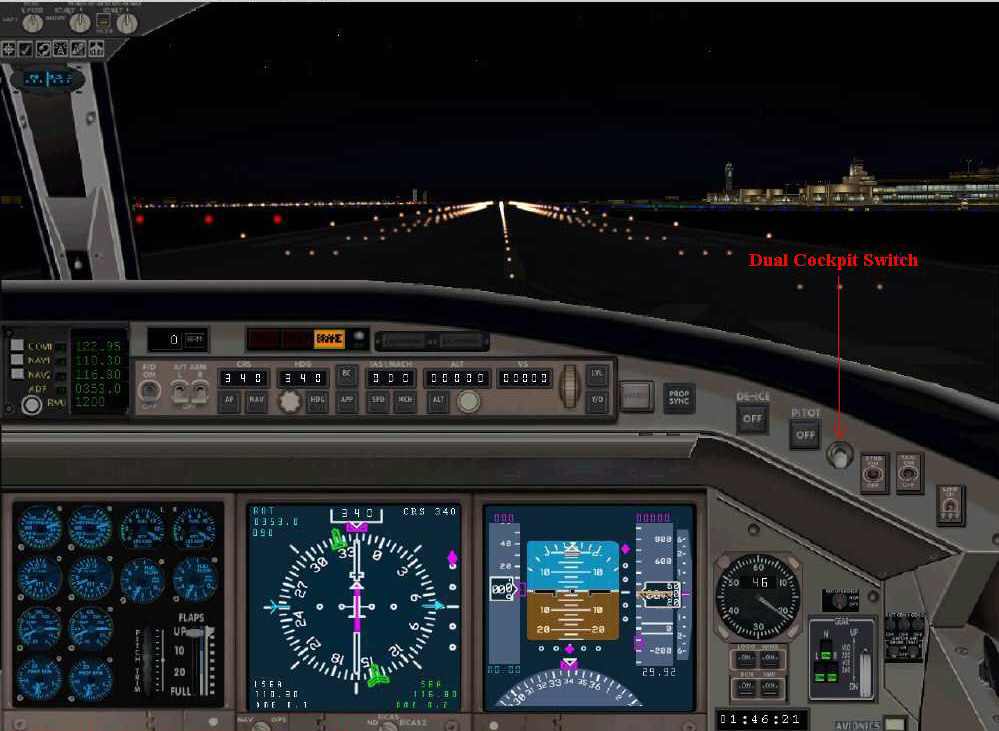 Modern Dual Turboprop Panel For Fs2004 Created By: Rick Milne: Dual Panel Design, Bitmap E