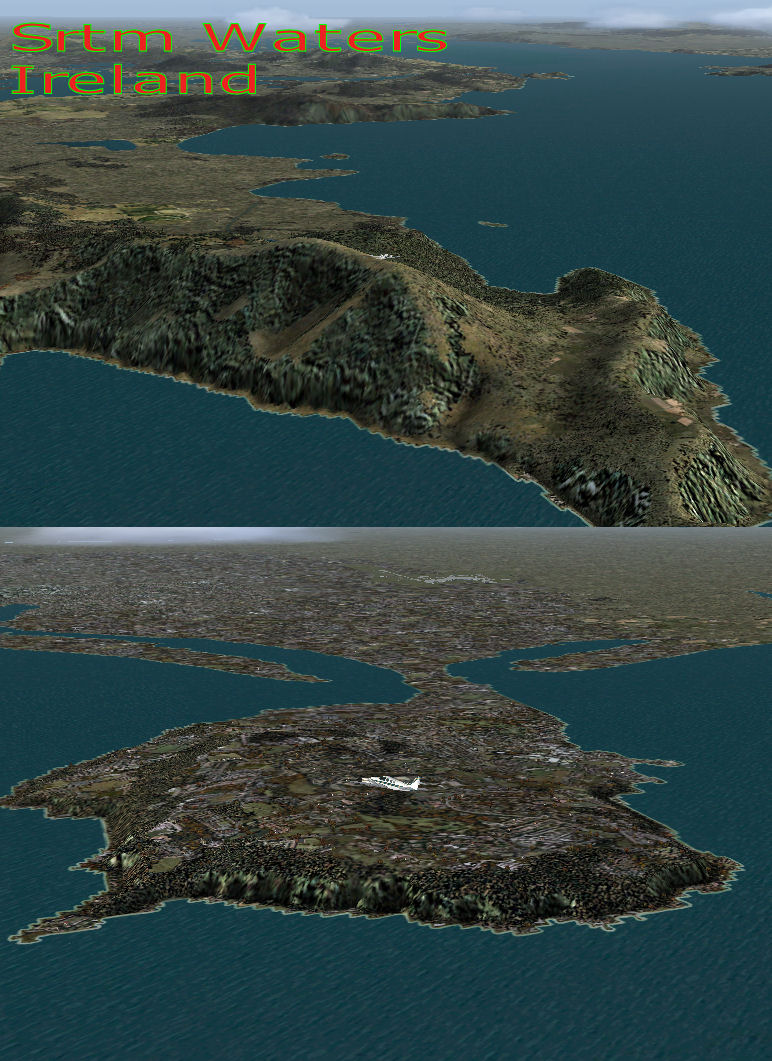 Fs2004 Srtm Ireland Waters Include Waters Scenery For Ireland - Designed With Srtm Waterbo