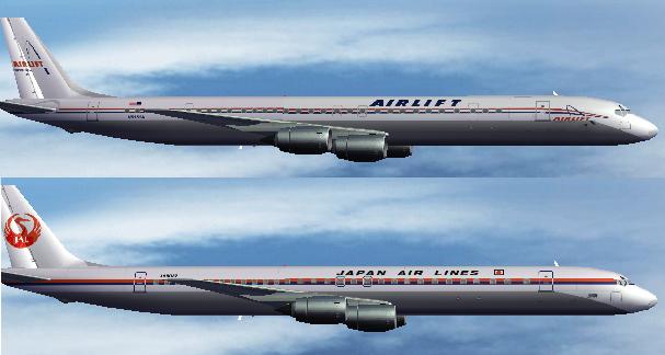 Fs2004 - Ai Dc-8-70 Airlift International, Japan Air Lines Model By Dee Waldron
