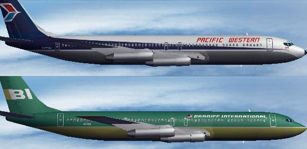 Fs2004 - Ai Boeing 707-320 Pacific Western, Braniff-Green