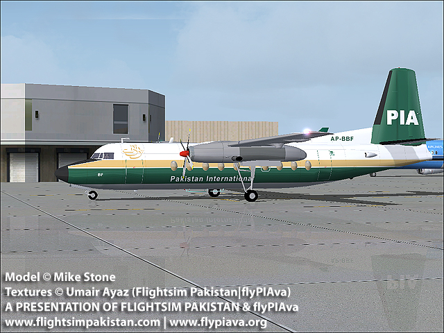 Fs2004 Pia F-27 Mk 200 Pia Fokker F-27 Friendship, Registration: Ap-Bbf In 1980S Classic S
