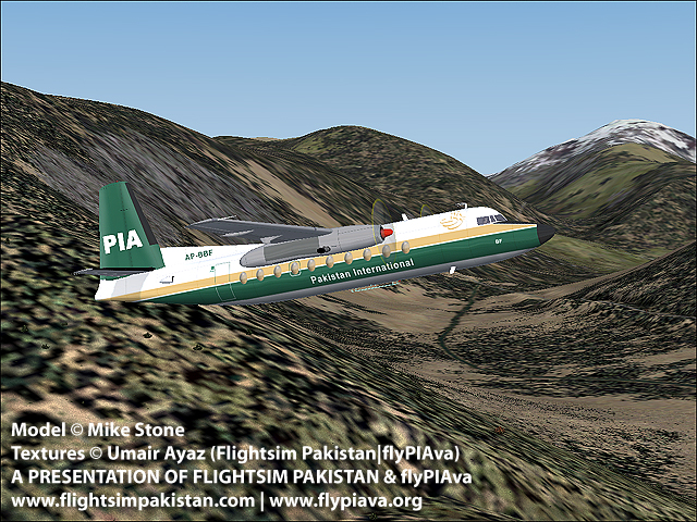 Fs2004 Pia F-27 Mk 200 Pia Fokker F-27 Friendship, Registration: Ap-Bbf In 1980S Classic S