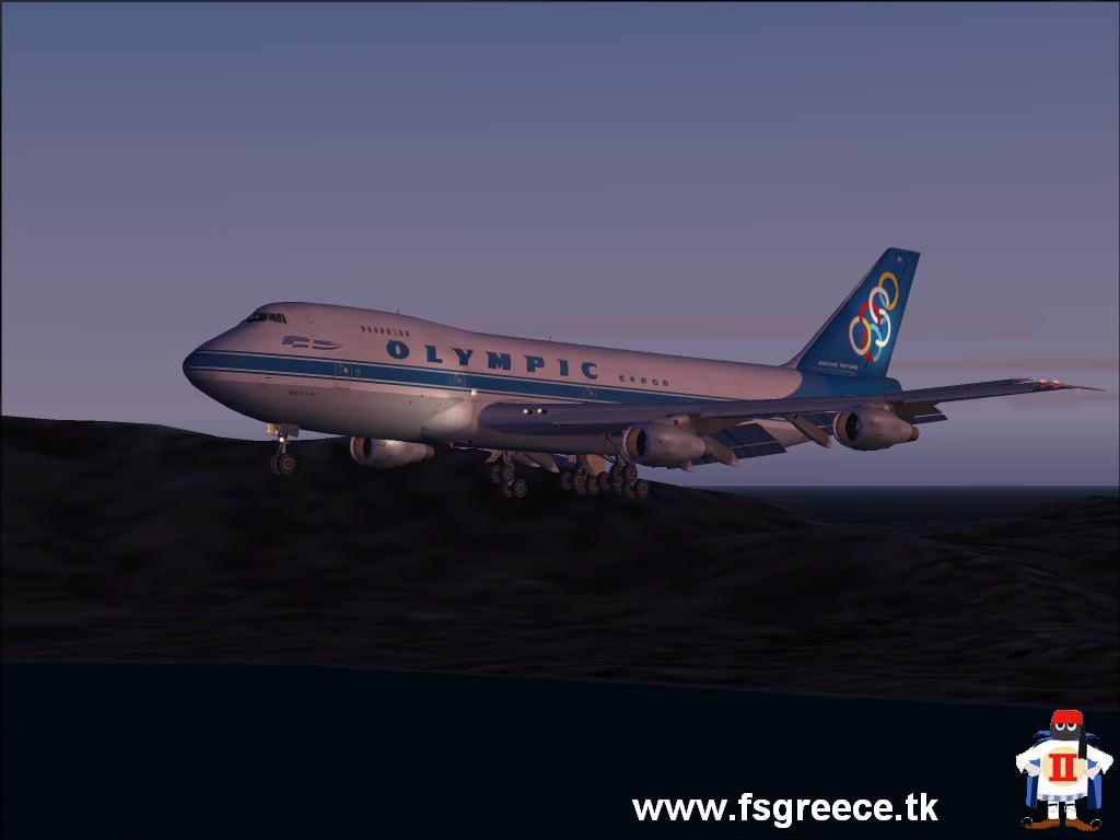 Fs2004 - Boeing 747-200F Olympic Cargo Mystras (Sx-Mat) Model: Project Opensky Repaint: Ma