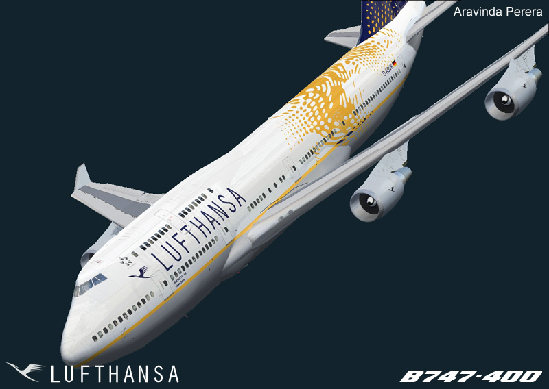 Lufthansa B747-430 (Fc) - D-Abvk Hannover Painted In A New Fictional Livery For Lufthansa