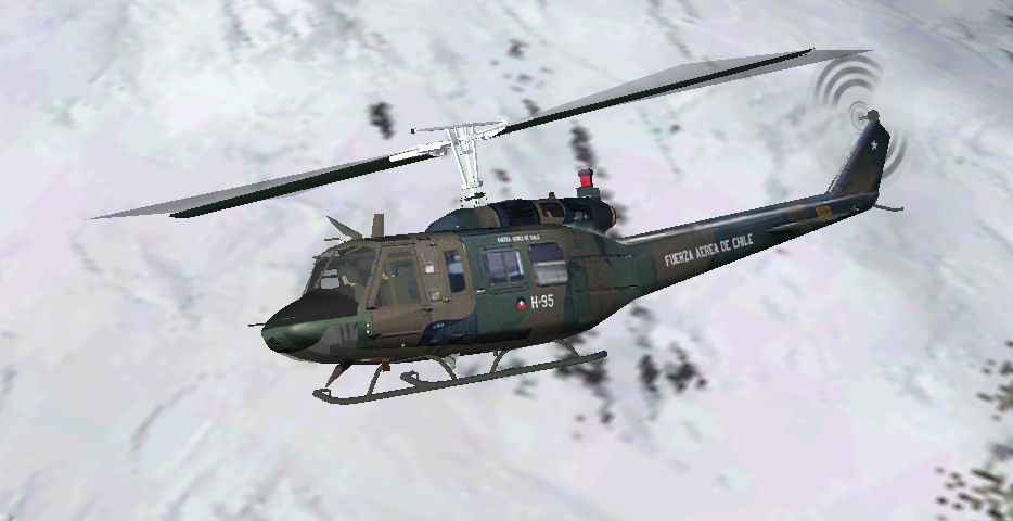 Fs2004 Bell Uh-1J Fuerza Aerea De Chile Visual Model By K.furuya Textures Repaint By Hugo