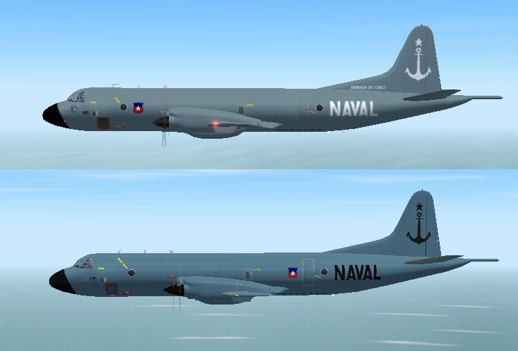 Fs2002/2004 Lockheed P-3 Orion In The Covering/Liveries Of Armada De Chile - Escuadrón De