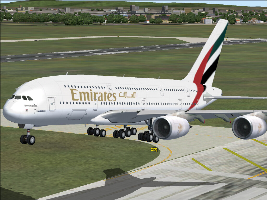 Airbus A380, Emirates Airlines, For Fs2004, New External Model, Update Panel, Gauges, Soun — 1