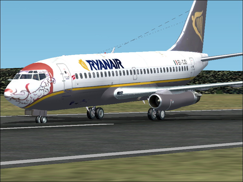 Fs2004 Ryanair Boeing 737-200 In Christmas 1995 Painting Ryanair, A Well Know Low Cost Com