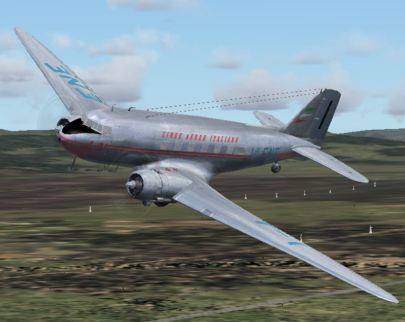 Fs2004/Fs2002 Maam-Sim Dc-3 Linee Aeree Italiane (Old Livery) - Based On Repaint Templates — 1