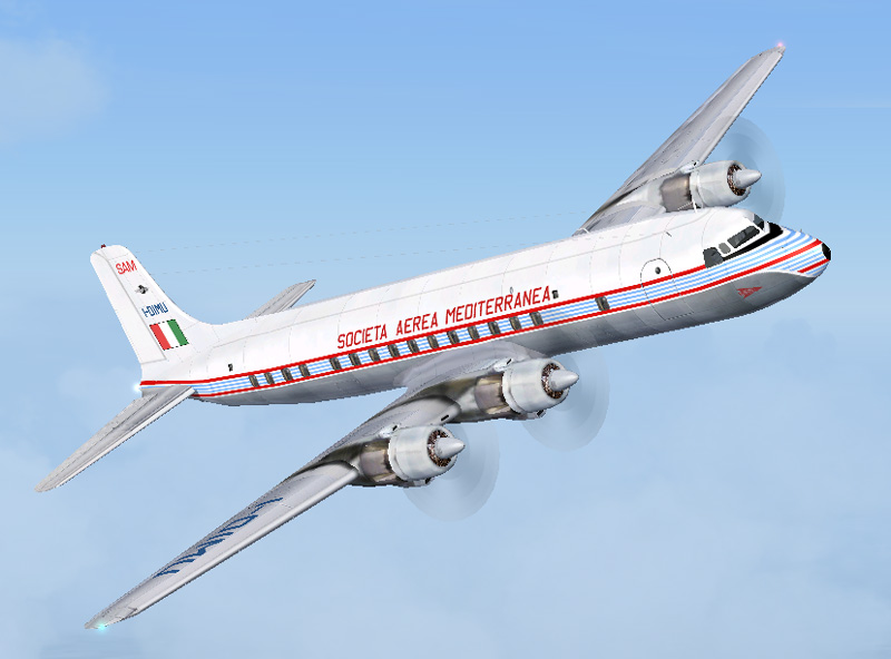 Fs2004/Fs2002 Douglas Dc-6B , Societa Aerea Mediterranea - Based On Repaint Templates And — 1