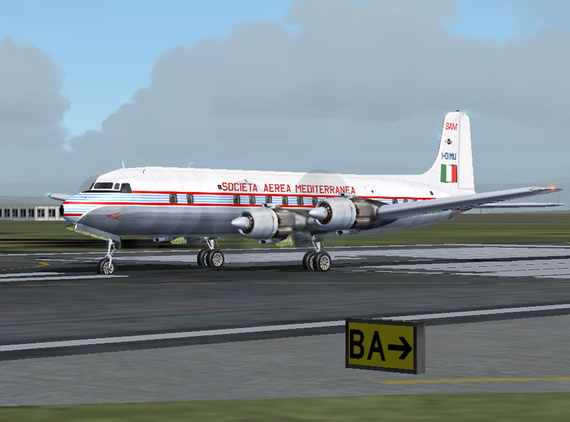 Fs2004/Fs2002 Douglas Dc-6B , Societa Aerea Mediterranea - Based On Repaint Templates And